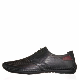 Costo shoesGündelik Modeller4376-1 Siyah  Büyük Numara Erkek Ayakkabı Rahat Geniş şık Kalıp Yumuşak Deri 