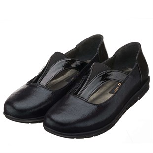 Costo shoesGündelik ve Rahat Modeller41-42-43-44 Numaralarda N19512 Siyah Deri Rahat Konfort Zemin Dişli Taban Özel Seri Büyük Numara Kadın Ayakkabı 