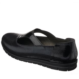 Costo shoesGündelik ve Rahat Modeller41-42-43-44 Numaralarda N19512 Siyah Deri Rahat Konfort Zemin Dişli Taban Özel Seri Büyük Numara Kadın Ayakkabı 
