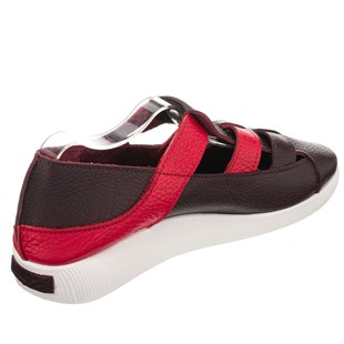 Costo shoesGündelik ve Rahat Modeller41-42-43-44 Numaralarda N2021 Bordo-Kırmızı Cırtlı Kemerli Ayarlanabilir Bilek Ortopedik Rahat Taban Büyük Numara Kadın Ayakkabı