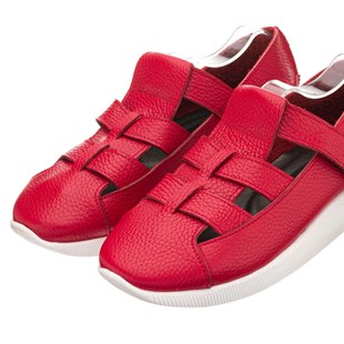 Costo shoesGündelik ve Rahat Modeller41-42-43-44 Numaralarda N2021 Kırmızı Cırtlı Kemerli Ayarlanabilir Bilek Ortopedik Rahat Taban Büyük Numara Kadın Ayakkabı