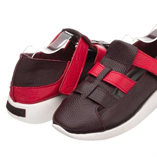 Costo shoesGündelik ve Rahat Modeller41-42-43-44 Numaralarda N2021 Bordo-Kırmızı Cırtlı Kemerli Ayarlanabilir Bilek Ortopedik Rahat Taban Büyük Numara Kadın Ayakkabı