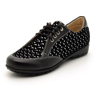 Costo shoesGündelik ve Rahat ModellerBüyük Numara Kadın Ayakkabı 1930 Afsar siyah baskılı