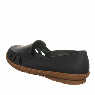 Costo shoesGündelik ve Rahat ModellerDRL6018 Siyah Büyük Numara Kadın Babet Ayakkabı Kauçuk Taban Rahat Geniş Kalıp