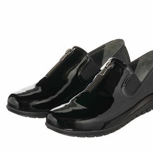 Costo shoesGündelik ve Rahat ModellerDRL7042 Siyah rugan rahat Geniş Kalıp Yeni Sezon gündelik Büyük Numara Kadın Ayakkabısı