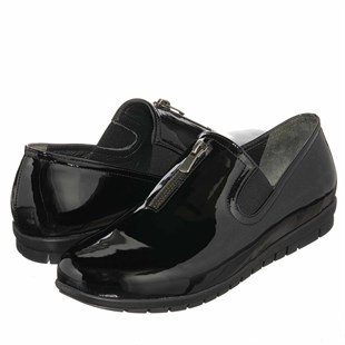 Costo shoesGündelik ve Rahat ModellerDRL7042 Siyah rugan rahat Geniş Kalıp Yeni Sezon gündelik Büyük Numara Kadın Ayakkabısı
