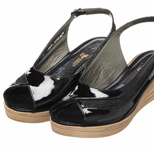 Costo shoesGündelik ve Rahat ModellerGK196 Siyah Rugan Gündelik Rahat Şık Büyük Numara  Kadın Ayakkabısı