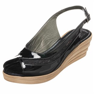 Costo shoesGündelik ve Rahat ModellerGK196 Siyah Rugan Gündelik Rahat Şık Büyük Numara  Kadın Ayakkabısı