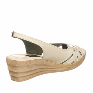 Costo shoesGündelik ve Rahat ModellerGK312 Bej Rugan Rahat Geniş Kalıp Gündelik Yazlık Büyük Numara Kadın Ayakkabı