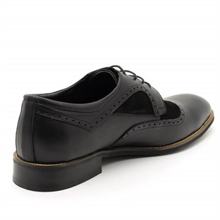 Klasik ModellerBüyük Numara Erkek Ayakkabısı T 4357 siyah nubuk
