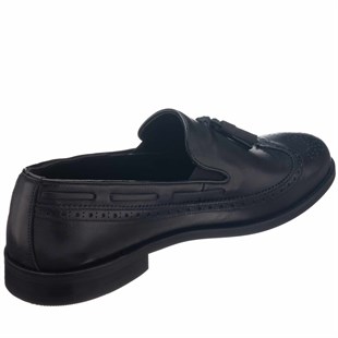 Costo shoesKlasik ModellerNV1930 Siyah Deri Püsküllü  Analin Neolit Taban Üst Kalite Deri Büyük Numara Erkek Ayakkabı