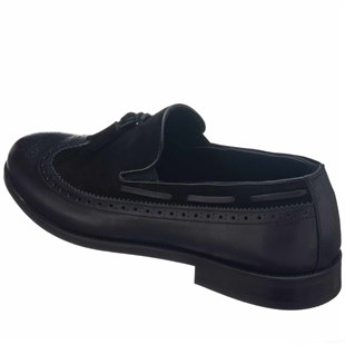 Costo shoesKlasik ModellerNV1930 Siyah Garnili  Püsküllü  Analin Neolit Taban Üst Kalite Deri Büyük Numara Erkek Ayakkabı