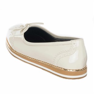 Costo shoesTerlik Sandalet ve Babet Modellerimiz1016-1 Krem Büyük Numara Kadın Babet Ayakkabı