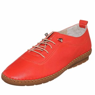 Costo shoesTerlik Sandalet ve Babet ModellerimizANK1120 Kırmızı Deri Büyük Numara Kadın Gündelik DERİ Ayakkabı Rahat Geniş Kalıp Yeni sezon