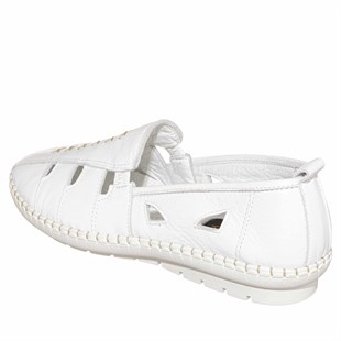Costo shoesTerlik Sandalet ve Babet ModellerimizAnk1356 Beyaz Deri Büyük numara Gündelik Babet Ayakkabı Rahat Geniş Kalıp 
