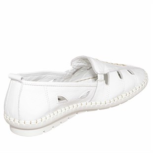 Costo shoesTerlik Sandalet ve Babet ModellerimizAnk1356 Beyaz Deri Büyük numara Gündelik Babet Ayakkabı Rahat Geniş Kalıp 
