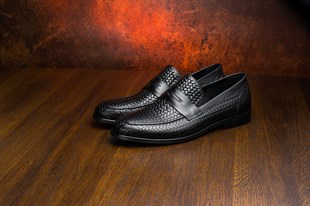 Costo shoesV.İ.P Erkek AyakkabılarUS190510 Siyah Analin Üst Kalite El İşçiliği Erkek Ayakkabısı