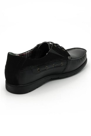 iriadamYazlık Modellerimiz4275-2 Siyah Deri Büyük Numara Ayakkabı