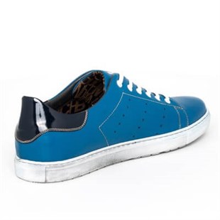 iriadamYazlık Modellerimiz4342 Mavi Deri Büyük Numara Erkek Ayakkabı