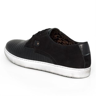 iriadamYazlık ModellerimizCT4296-3 Siyah Nakışlı Deri  Büyük Numara Erkek Ayakkabı