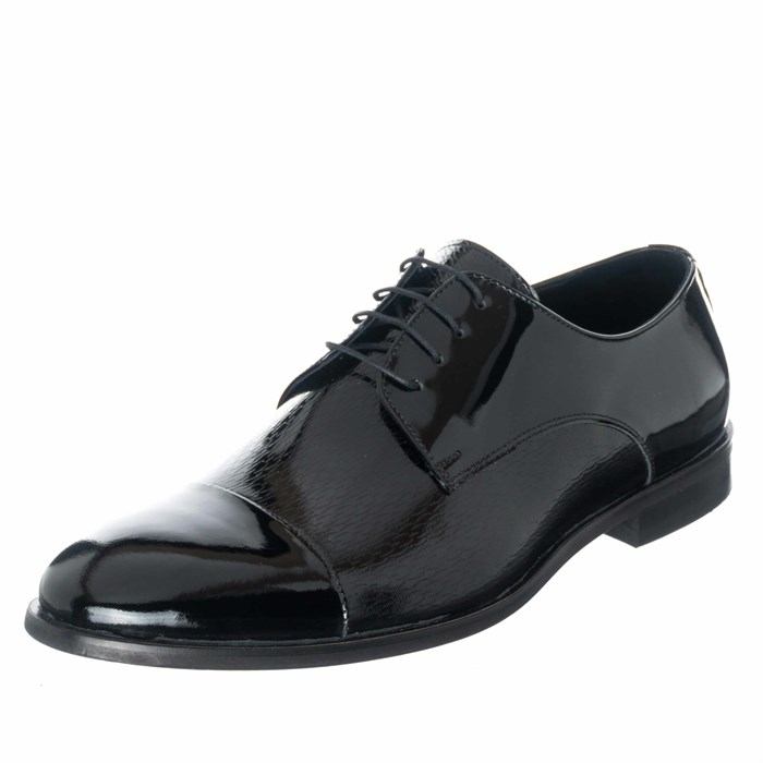 Costo shoesV.İ.P Erkek AyakkabılarUS190512 Siyah Lazer Baskı El İşçiliği Erkek Ayakkabısı